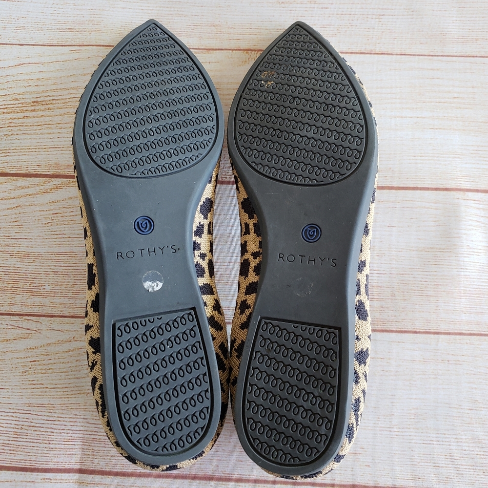 Rare! Rothy's The Point Ballet Flats Leopard Shoes - Picture 14 of 15